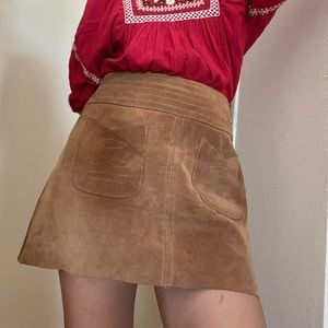 Free People Suede mini skirt with front pockets